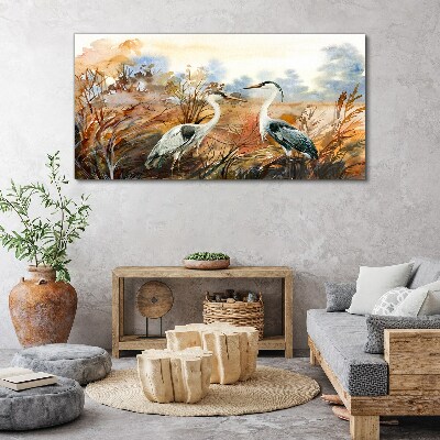 Idyll among the storks Print on canvas