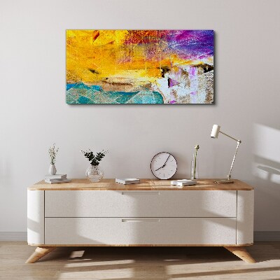 Abstract landscape in intense colors Canvas wall art