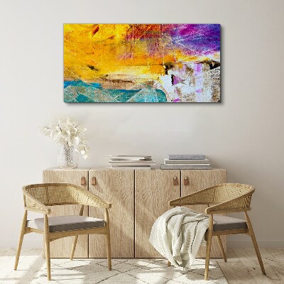 Abstract landscape in intense colors Canvas wall art