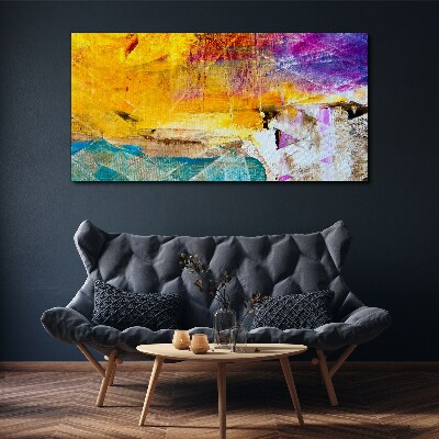 Abstract landscape in intense colors Canvas wall art