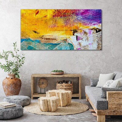 Abstract landscape in intense colors Canvas wall art