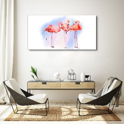 Animals birds flamingi Canvas Wall art