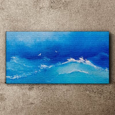 Birds sea waves sky Canvas Wall art