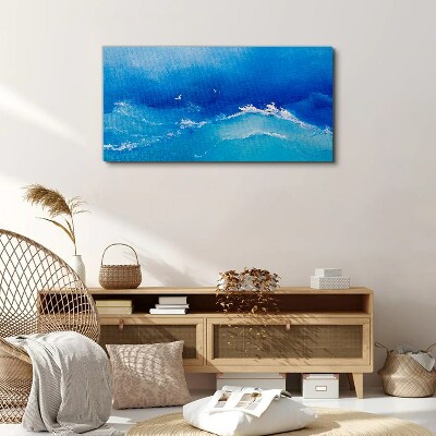 Birds sea waves sky Canvas Wall art