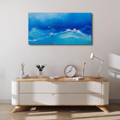 Birds sea waves sky Canvas Wall art