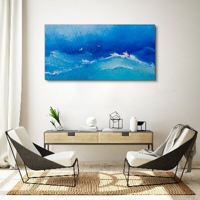 Birds sea waves sky Canvas Wall art