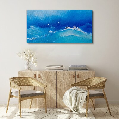 Birds sea waves sky Canvas Wall art