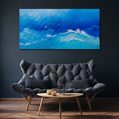 Birds sea waves sky Canvas Wall art