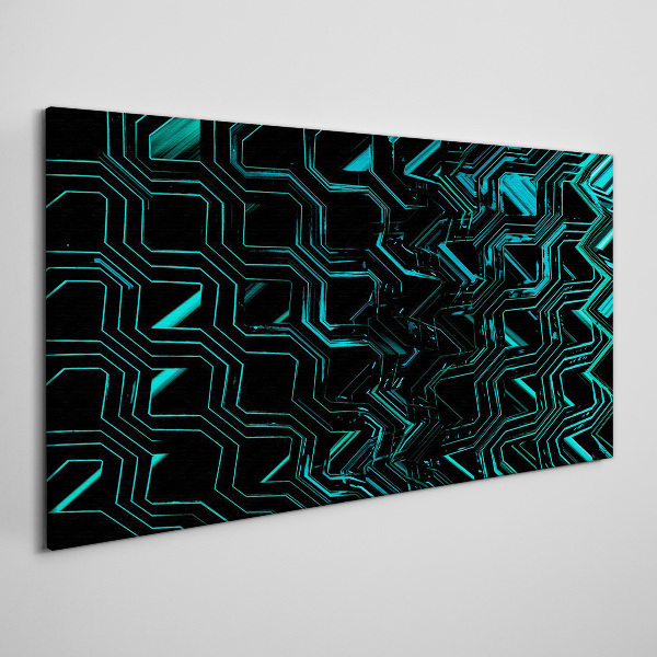 Geometry in shades of turquoise Print on canvas