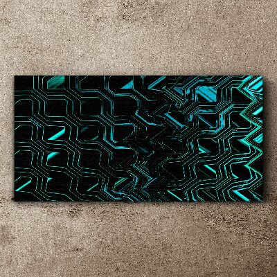 Geometry in shades of turquoise Print on canvas