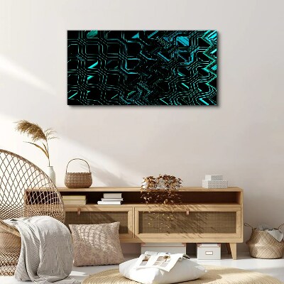 Geometry in shades of turquoise Print on canvas
