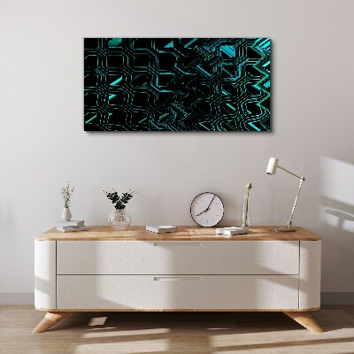 Geometry in shades of turquoise Print on canvas