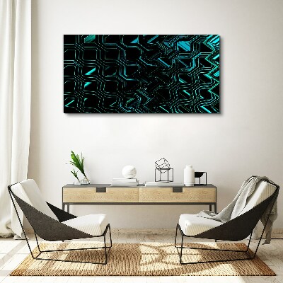 Geometry in shades of turquoise Print on canvas