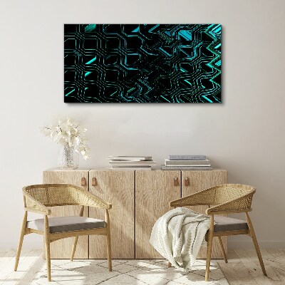 Geometry in shades of turquoise Print on canvas