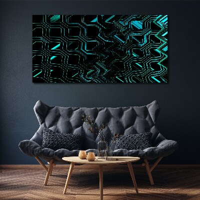 Geometry in shades of turquoise Print on canvas
