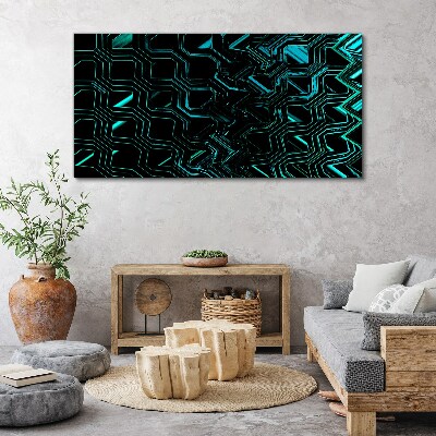 Geometry in shades of turquoise Print on canvas
