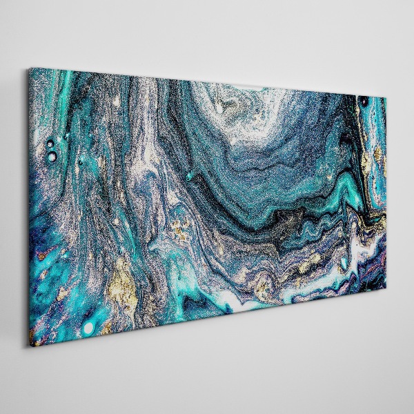 Cosmic waves in shades of blue Print on canvas