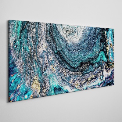 Cosmic waves in shades of blue Print on canvas