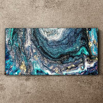 Cosmic waves in shades of blue Print on canvas