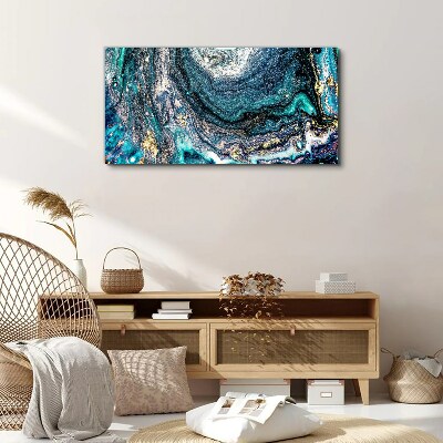 Cosmic waves in shades of blue Print on canvas