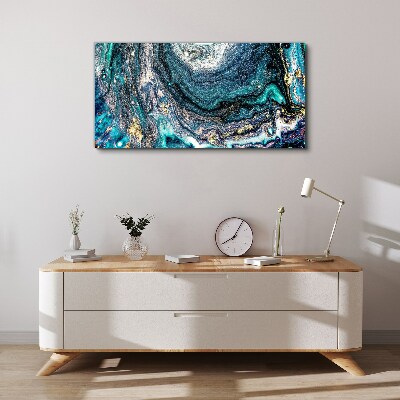 Cosmic waves in shades of blue Print on canvas