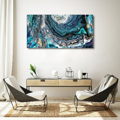 Cosmic waves in shades of blue Print on canvas
