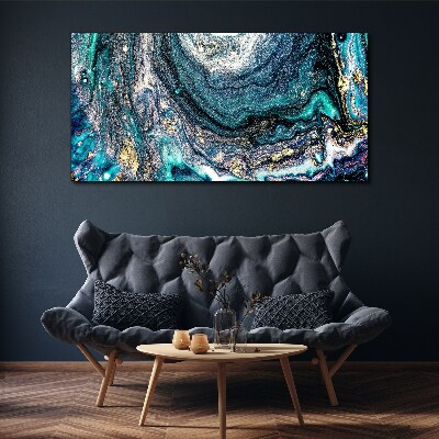 Cosmic waves in shades of blue Print on canvas