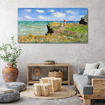 Sea cliff by claude monet Canvas print