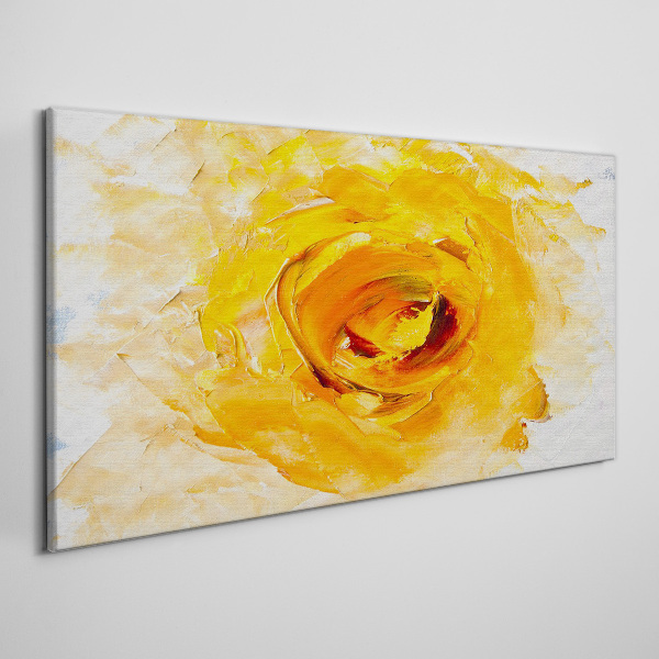 Yellow rose on a light background Canvas wall art