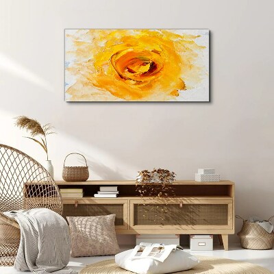 Yellow rose on a light background Canvas wall art