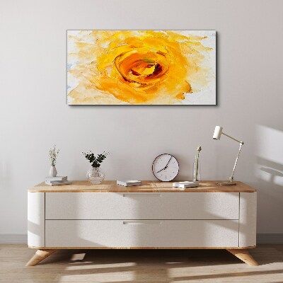 Yellow rose on a light background Canvas wall art