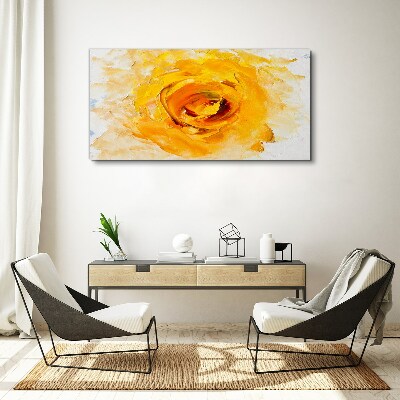 Yellow rose on a light background Canvas wall art
