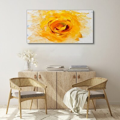 Yellow rose on a light background Canvas wall art