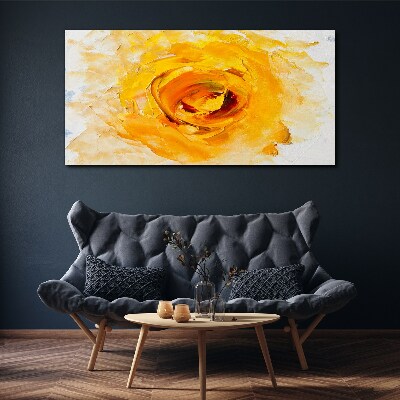 Yellow rose on a light background Canvas wall art