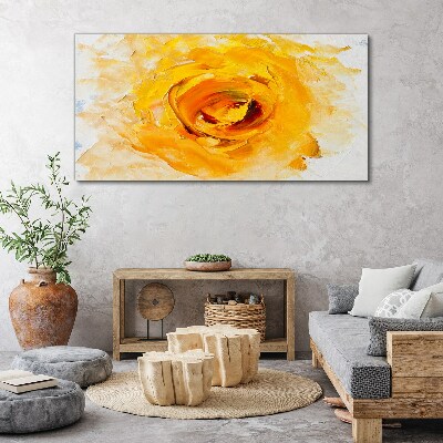 Yellow rose on a light background Canvas wall art