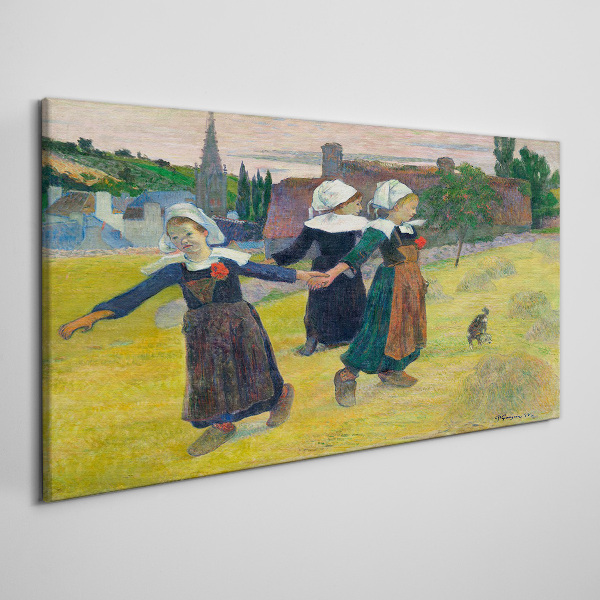 Dancing girls in the countryside Print on canvas