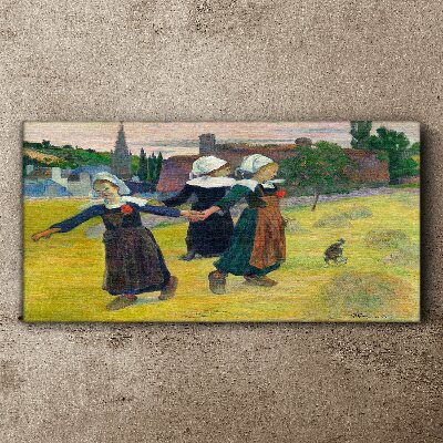 Dancing girls in the countryside Print on canvas