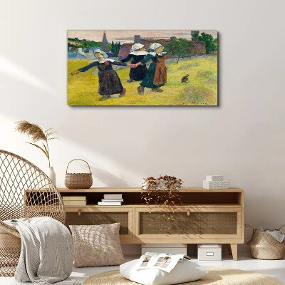 Dancing girls in the countryside Print on canvas