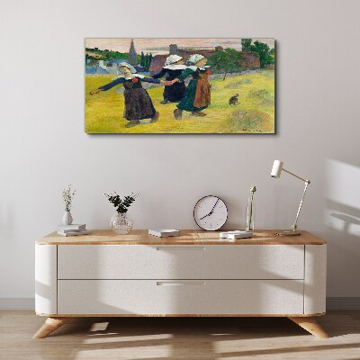 Dancing girls in the countryside Print on canvas