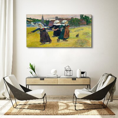 Dancing girls in the countryside Print on canvas