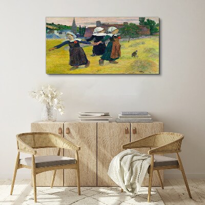 Dancing girls in the countryside Print on canvas