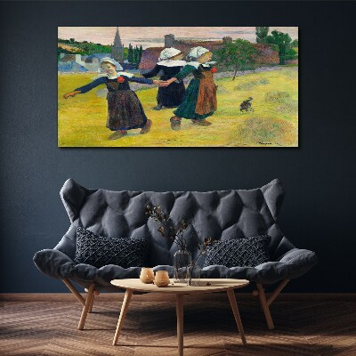 Dancing girls in the countryside Print on canvas
