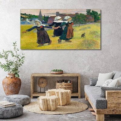 Dancing girls in the countryside Print on canvas