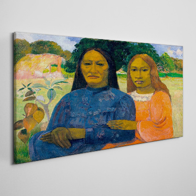 Mother and daughter in nature Canvas wall art
