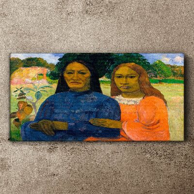 Mother and daughter in nature Canvas wall art