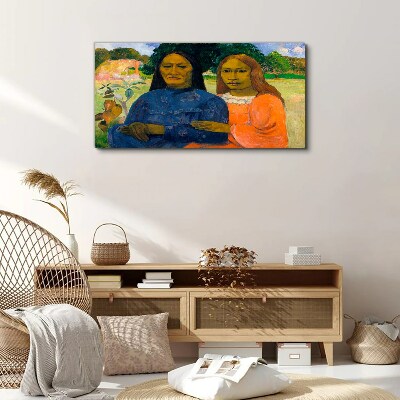 Mother and daughter in nature Canvas wall art