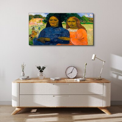 Mother and daughter in nature Canvas wall art