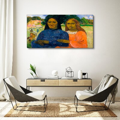 Mother and daughter in nature Canvas wall art