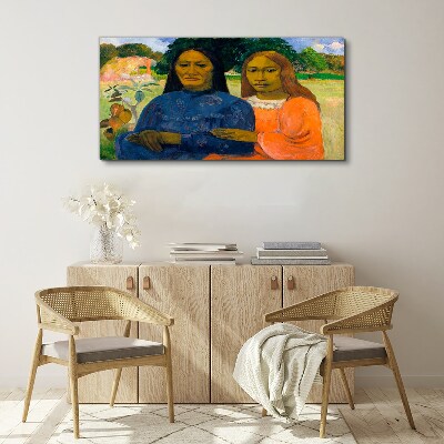 Mother and daughter in nature Canvas wall art