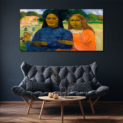 Mother and daughter in nature Canvas wall art